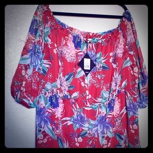 Ava & Viv Red floral 3x dress